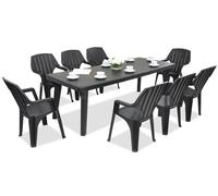 Muebles de jardín Bergen/Alta para 8 personas Bica antracita