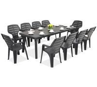 Muebles de jardín Bergen/Marne para 10 personas Bica antracita