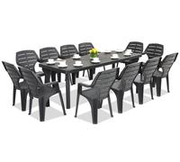 Muebles de jardín Bergen/Marne para 12 personas Bica antracita