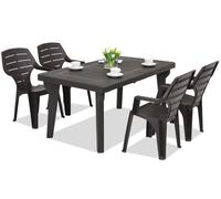 Muebles de jardín Bergen/Marne para 4 personas Bica marrón