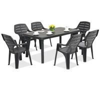 Muebles de jardín Bergen/Marne para 6 personas Bica antracita