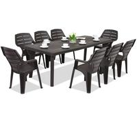 Muebles de jardín Bergen/Marne para 8 personas Bica marrón