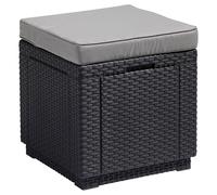 Muebles de jardín cubo con cojín taburete con almacenaje de polipropileno