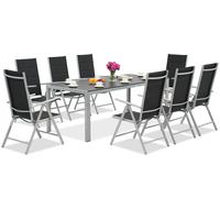 Muebles de jardín de aluminio Garden Point con gran mesa Polywood Verona para 8 personas