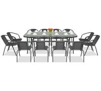 Muebles de jardín de metal Módena/Bergamo para 12 plazas con mesa grande Garden Point antracita