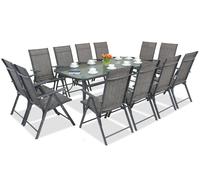 Muebles de jardín de metal Modena/Rosario para 12 plazas con mesa grande 200 cm Garden Point antracita