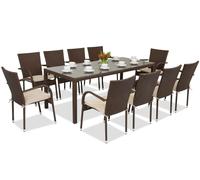 Muebles de jardín de ratán Milan para 10 personas con una gran mesa Garden Point