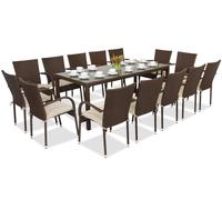 Muebles de jardín de ratán Milan para 14 personas con una gran mesa Garden Point