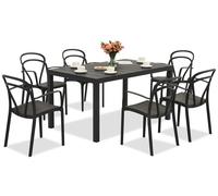 Muebles de jardín de resina King/Vague antracita para 6 personas Bica