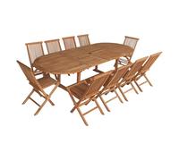 Muebles de jardín de teca lombok - mesa extensible ovalada - 10 plazas