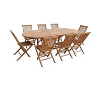 Muebles de jardín de teca lombok - mesa extensible ovalada - 8 plazas