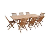 Muebles de jardín de teca lombok - mesa rectangular extensible - 8 plazas