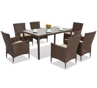 Muebles de jardín Milan/Grenada 6 en technorattan Garden Point marrón
