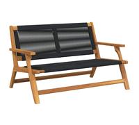 Muebles de jardín Negro 78 x 122 x 73cm Madera maciza de Acacia Sillón de exterior Tumbona Tumbona Duradera Patio Piscina Playa