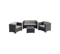 Muebles de jardín sp berner diva tropea antracita gris oscuro (4 piezas)