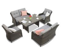 Muebles de jardín Toledo Apetito 6 en technorattan antracita Garden Point