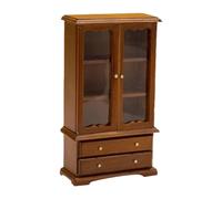 Muebles De Librería Para Casa De Muñecas - Expositor En Miniatura De 3 Pisos, Librería De Madera | Vitrina De Madera De Niveles, Mini Librería De Doble | Acceso Realista A La Artesanía De