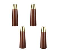 Muebles de madera de 4 pcs Pierna, mesa de comedor de pierna con sofá cónico negro/mesa de café/silla/soporte de gabinete pies de madera, con cubierta de base nórdica de latón, varios tamaños (color: