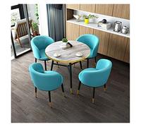 Muebles de mesa de comedor y silla, combinación de oficina, recepción, mesa redonda, sala de estar, mesa de comedor, diseño moderno, 1 mesa, 4 sillas, cafetería, mesa de ocio, hotel Bedro (B)