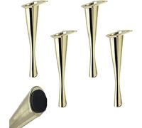 Muebles de metal cónicos de 23 cm/9 pulgadas, patas de sofá de aleación de aleación de zinc, patas de mesa de café, patas de reemplazo de gabinete de baño, juego de 4, oro, 17 cm/6.5 pulgadas