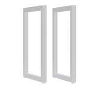 Muebles de pies, Juego de 2 patas for mesa té, escritorio for bricolaje, trapezoidales for, con gomas protectoras for el suelo(White,70x40cm)