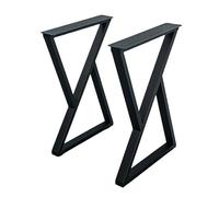 Muebles de pies, Juego de 2 patas trapezoidales for mesa centro, escritorio, base moderna for silla banco, con almohadillas ajustables(Black,70x30cm)