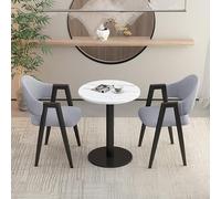 Muebles de reunión y comedor para espacios pequeños, juego de mesa de comedor redonda de 3 piezas con 2 sillas tapizadas de poliuretano para recepción de oficina, sala de conferencias pequeña, cocina