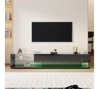 Muebles de TV, aparadores Bajos, Muebles de Sala Brillante. Particiones acristaladas e iluminación LED variable. Combina un estilo natural y rústico con un diseño moderno.