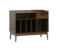 Muebles de vinilo vintage con decoración de madera oscura, 100cm madera oscura - 100x48x81.5 cm 81 cm
