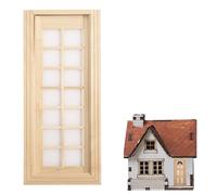 Muebles en miniatura 1: 12 puertas de madera en miniatura, ventana de puerta exterior de madera,mini puerta de madera sin acabar, muebles para bricolaje, accesorios de casa de