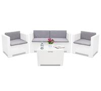 Muebles en technorattan blanco con sofá Colorado Coffee Box 4 con caja Bica