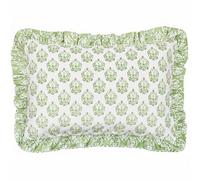 Muebles. Funda de cojín de Terciopelo Estampado Krissa Block - Verde - 40x60cm
