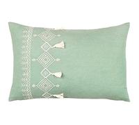 Muebles. Funda de cojín Pritta de algodón con Bordado y borlas