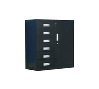 Muebles Gabinete de 6 cajones, gabinete de almacenamiento multifuncional for el hogar, organizador de archivos de datos de Metal, gabinete de archivo de oficina Soporte para impresora(Negro)