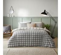Furn. Muebles. Juego de edredón con Estampado de Cuadros Canberra - King - Neutro