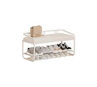 Muebles ligero de lujo para cambiar zapatos, taburete largo para la entrada del hogar, pequeño zapatero que puede sentarse con acolchado suave integrado Internet gabinete de zapatos de celebridades