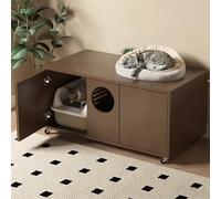 Muebles Ocultos Cat Litter, Caja de Arenero for 2 Cajas de Arenero, Casa de Madera Móvil for Gatos en el Interior for Varios Gatos