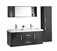 Muebles para baño Modelo Malibu 120 cm para cuarto de baño con espejo baño grifos incluido mueble + 2 espejos + repisas + grifería + fregaderos
