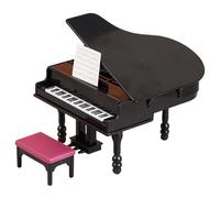 Muebles para casa de muñecas, Mini Piano Realista con Silla, Juguete de plástico, pequeño Piano de Cola para decoración de Escena del hogar de muñecas de Hadas