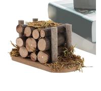 Muebles para el hogar en miniatura - Figuritas de registro de leña | para decoración de salón de muñecas vintage, pequeños suministros escénicos para manualidades de bricolaje -da -t