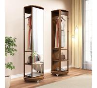 Muebles para el hogar, Perchero con Espejo, Estante para Colgar Ropa, Perchero Giratorio multifunción de Estilo Europeo con Espejo de pie, Perchero de