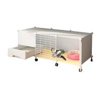 Muebles para Gatos, Cama para Gatos, Interior con bañera de Arena para, al Aire Libre Cerca de casa de Jaula, Nido de Gato(Without Wheels 42.1x14.5x16.5 Inches with Wheels)