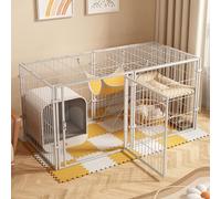 Muebles para Gatos, Cama para Gatos, Jaulas for Gatos, Catio con Puerta de Entrada de Gran tamaño, recinto for Gatos con Plataformas, caseta for Gatos, Interior for 1 Gato(White)