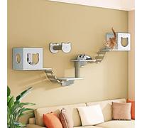 Muebles para gatos montados en la pared, estantes de escalada para rascar, saltar y descansar, árbol para gatos que ahorra espacio