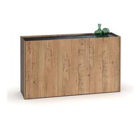 MUEBLES PITARCH Aparador de Salón Comedor Irati Color Roble Gold y Mármol Oscuro 140x40x80 cm