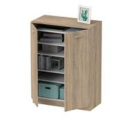 MUEBLES PITARCH | Armario Auxiliar Zapatero Multiusos bajo, 2 Estantes, Despachos Galerias Cocinas,101x74x36cm (Alto x Ancho x Fondo), Roble Cambrian, Colección Tibet