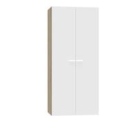 MUEBLES PITARCH | Armario Dormitorio Ropero 2 Puertas, Blanco y Roble Cambrian, 180x79x52 cm(Alto x Ancho x Fondo), Mueble Auxiliar Moderno, Colección Tibet