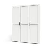 MUEBLES PITARCH Armario Dormitorio Ropero 3 Puertas Molduradas 1 Barra, 1 Altillo y 3 Estantes, Blanco, 200x150x55cm (Alto x Ancho x Fondo), Moderno, Colección Coimbra