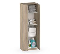 MUEBLES PITARCH | Armario Multiusos 2 Puertas para Limpieza, cocinas, galerias, 4 Huecos, 2 Estantes Regulables, 180x60x35cm (Alto x Ancho x Fondo) Roble Cambrian, Colección Tibet