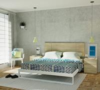 MUEBLES PITARCH | Cabecero Cama Doble de 150 Moderno Geométrico, Roble Cambrian, 50x160x3,2cm, Dormitorio de Matrimonio, Modelo Elsa